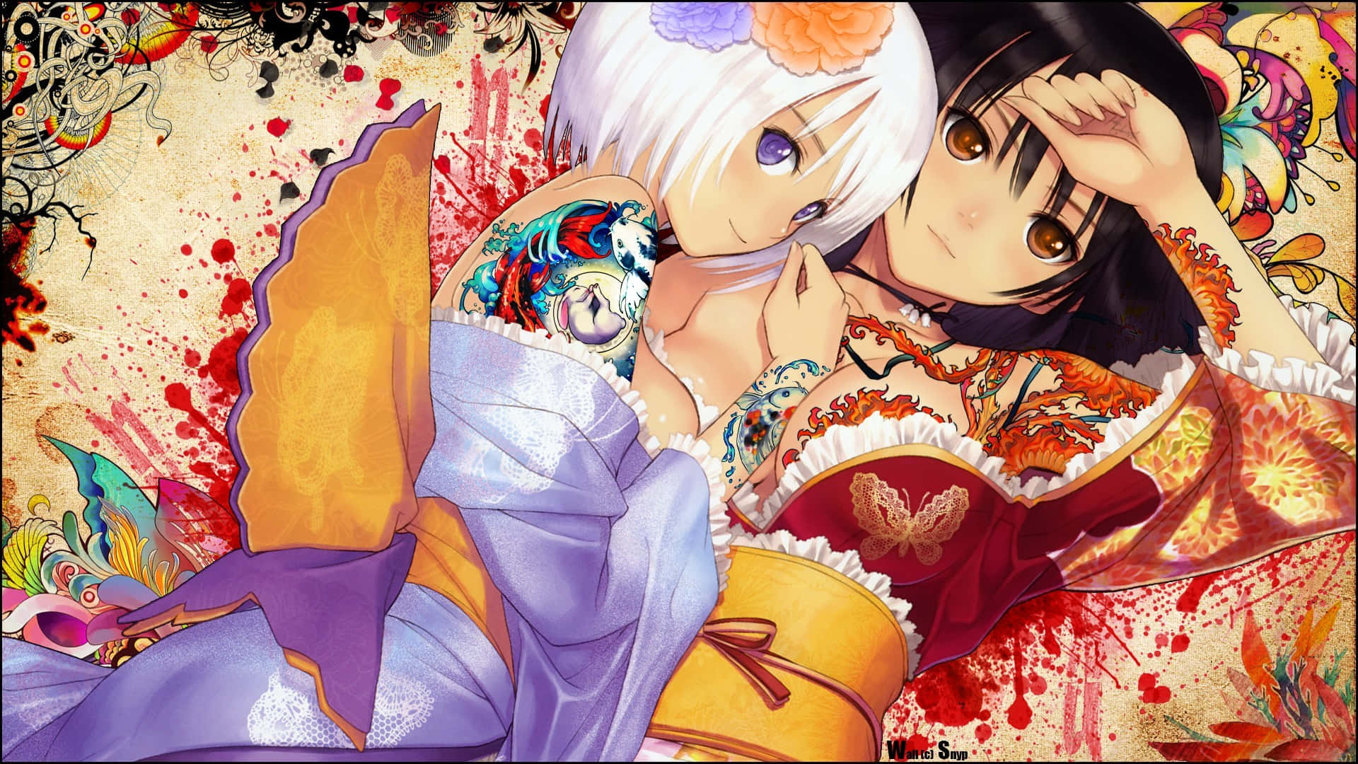 manga volume, colorful anime, anime girls, Full HD Desktop Wallpaper