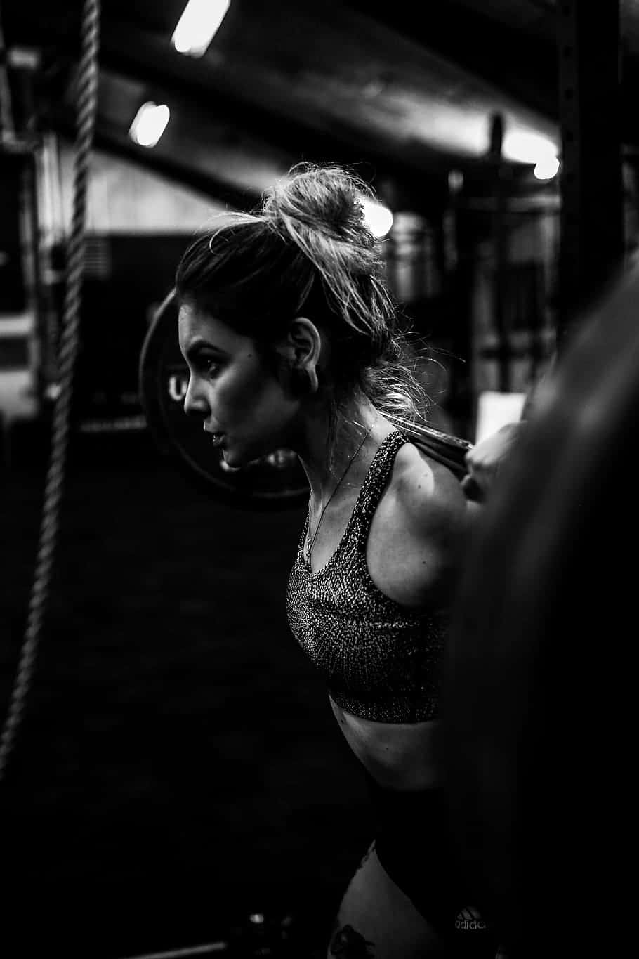 black and white, gym, barbell, HD Phone Wallpaper