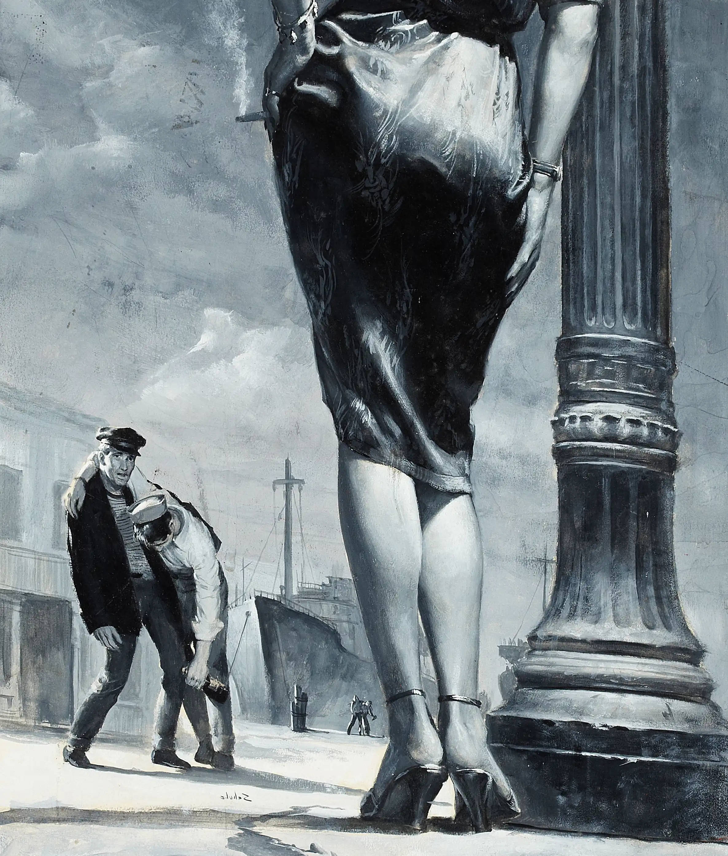 1900s, sleek dress, heels, 2K Phone Wallpaper