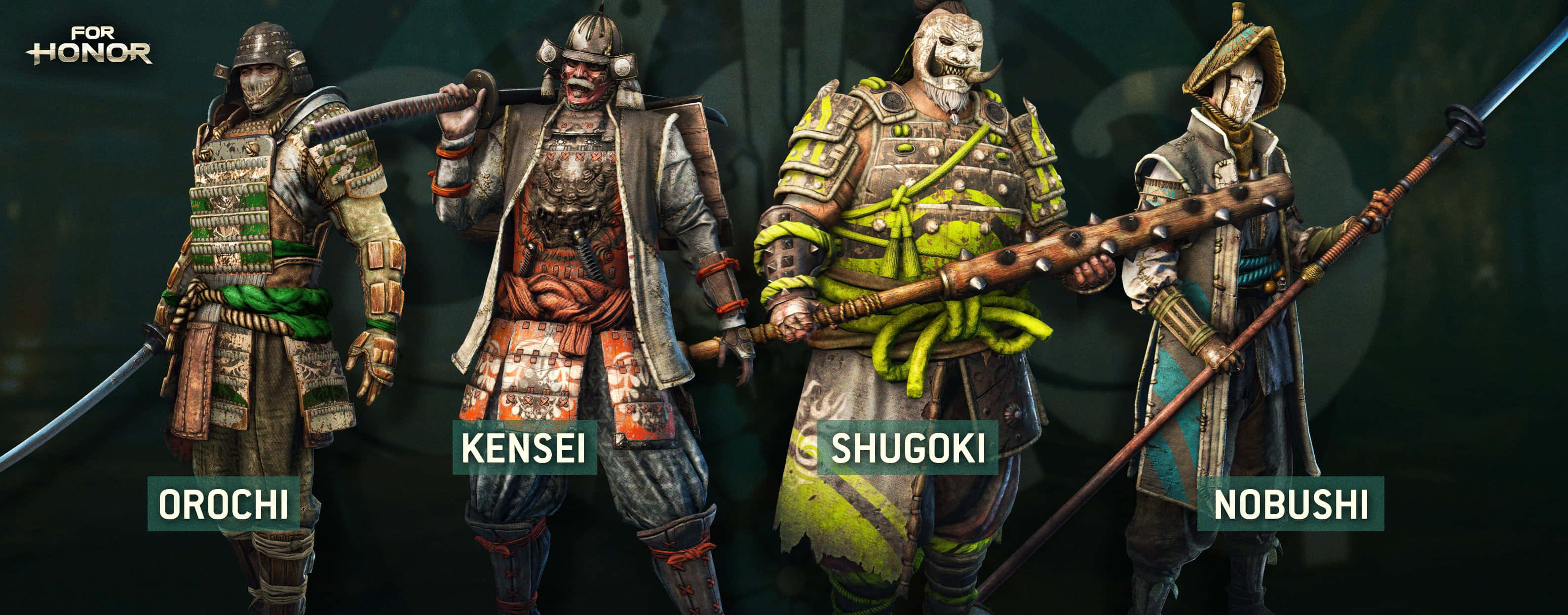 female samurai, armored samurai warriors, four, 2K Desktop Wallpaper