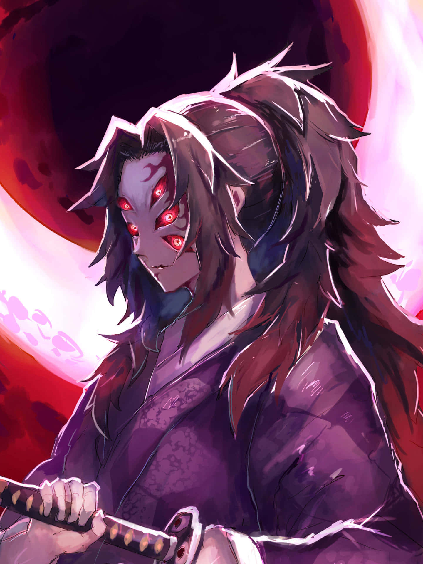 demon, female samurai, sword, Full HD Phone Wallpaper
