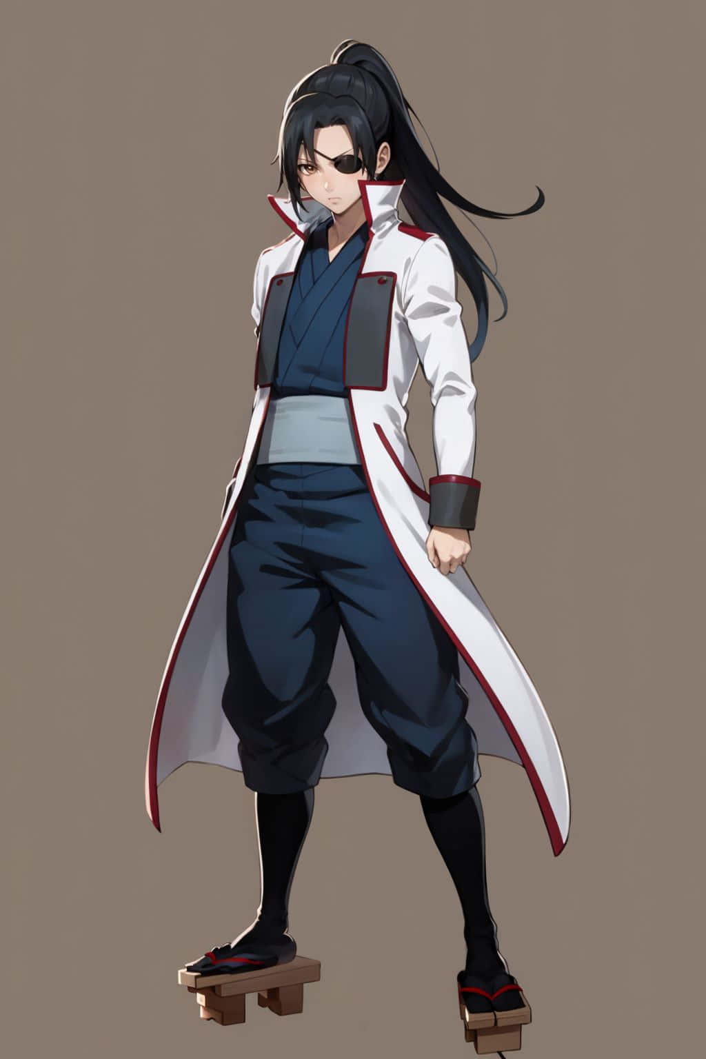 animated samurai girl stance, anime character, long black hair, HD Phone Wallpaper