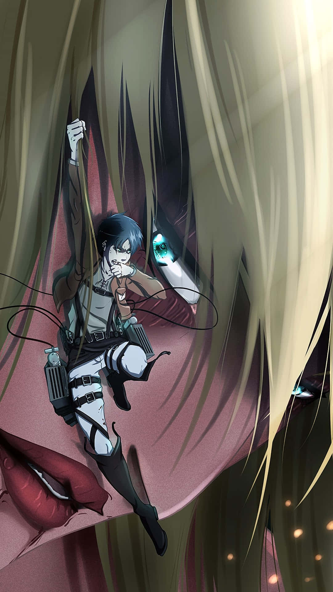 Female Titan, giant's hair, grappling hook, Full HD Phone Wallpaper