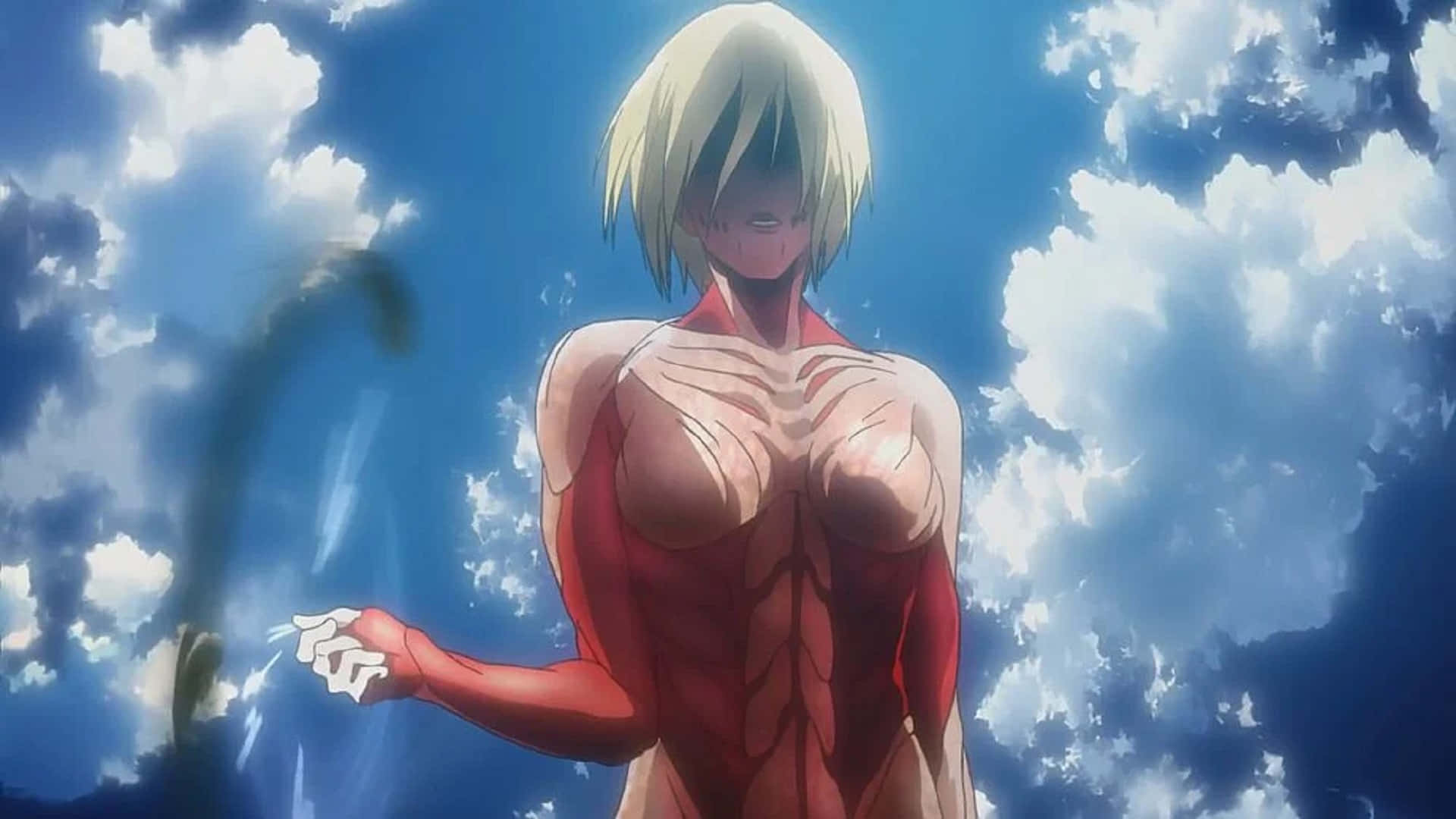 Female Titan, blonde anime titan, bright blue sky, Full HD Desktop Wallpaper