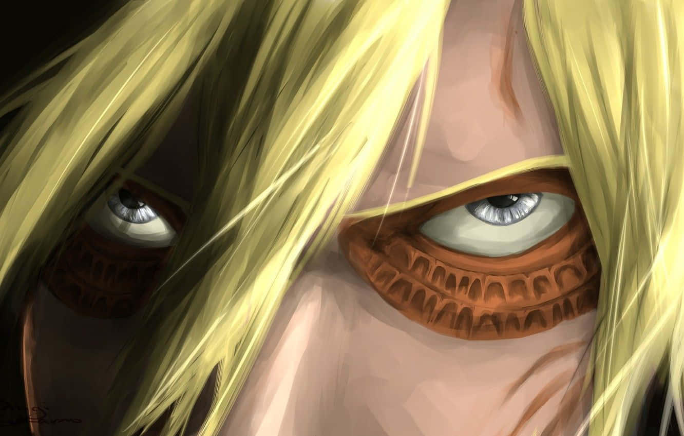 Female Titan, blonde anime character, intense eyes, HD Desktop Wallpaper
