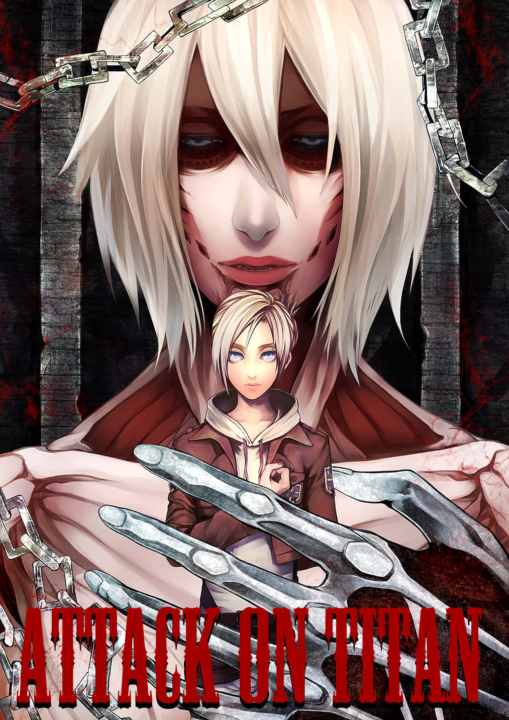Female Titan, blonde titan, chains, HD Phone Wallpaper
