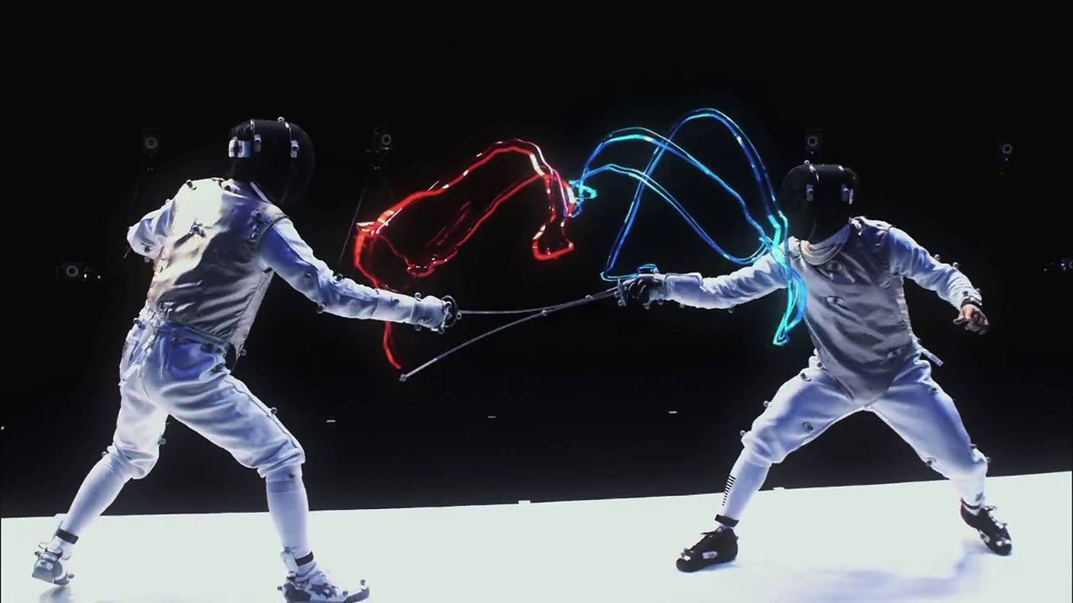 fencing, red, blue, Full HD Desktop Wallpaper