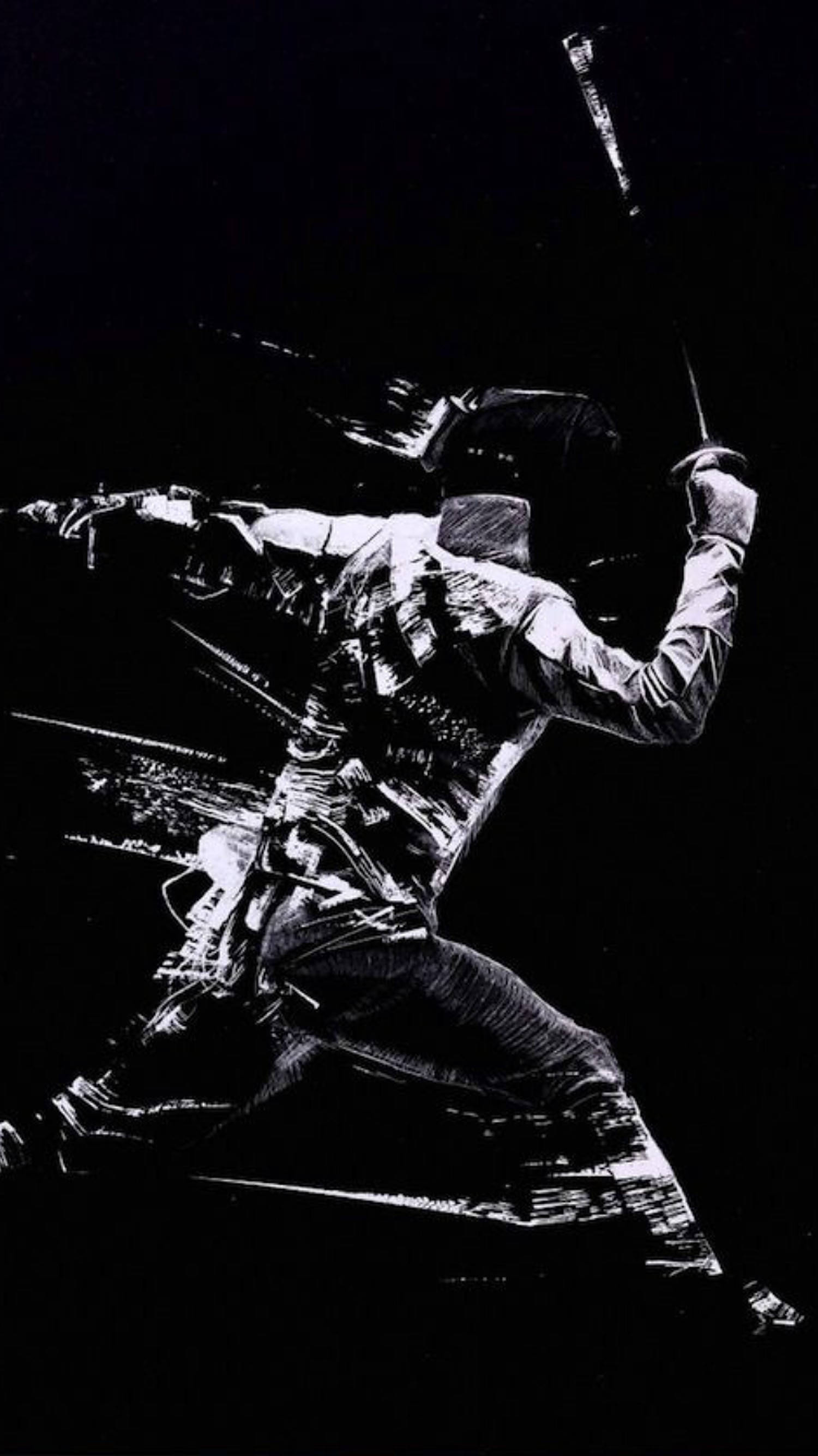 fencing, black and white, swordsman, 2K Phone Wallpaper