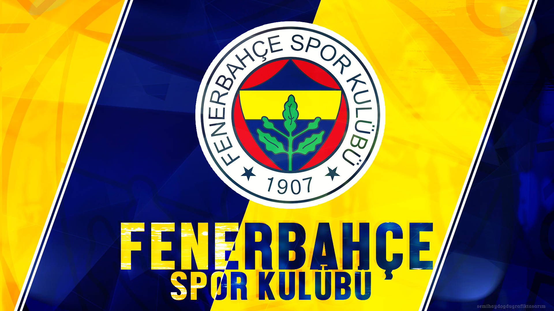 Fenerbahce, yellow, blue, Full HD Desktop Wallpaper