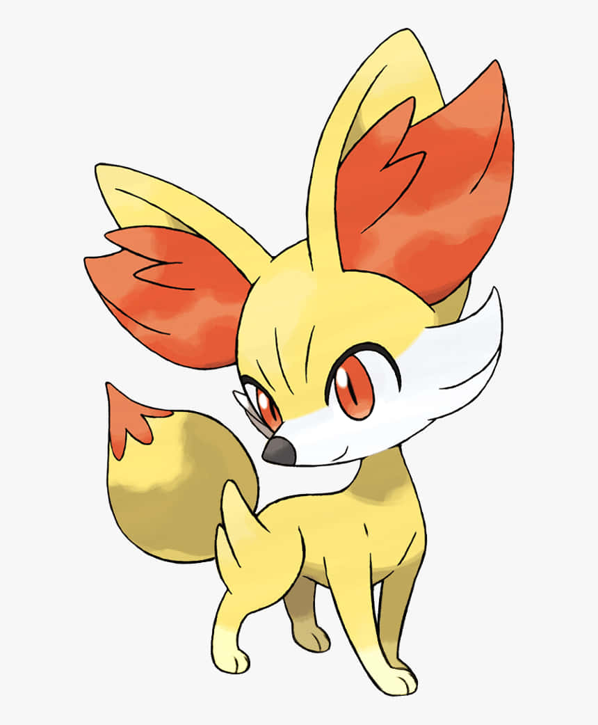 Fennekin, anime-style, yellow fur, SD Phone Wallpaper