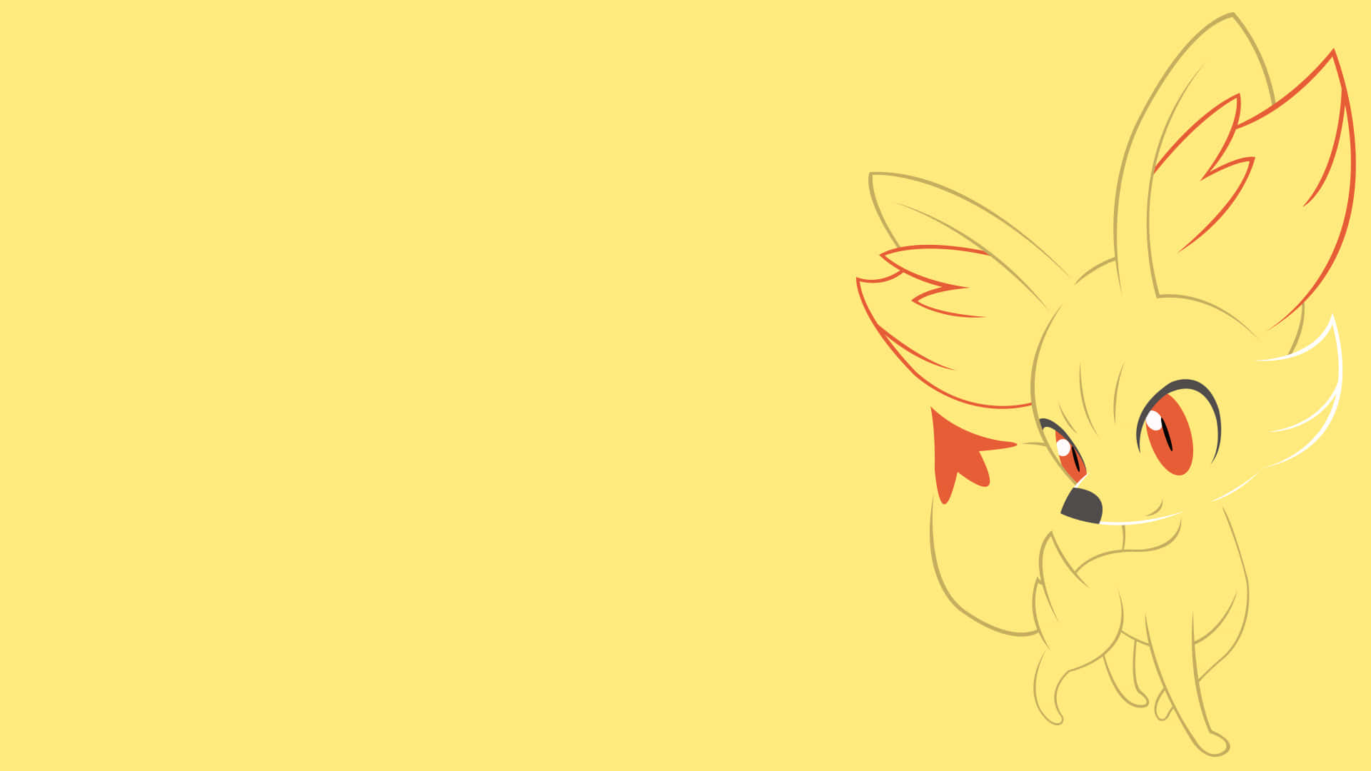 Fennekin, red eyes, flame-tipped ears, Full HD Desktop Wallpaper