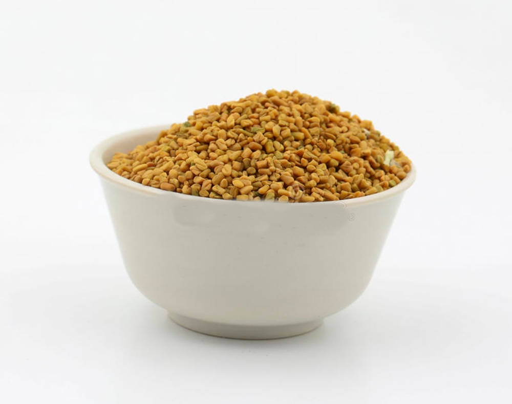deep white bowl, fenugreek, golden-brown bee pollen granules, SD Desktop Wallpaper