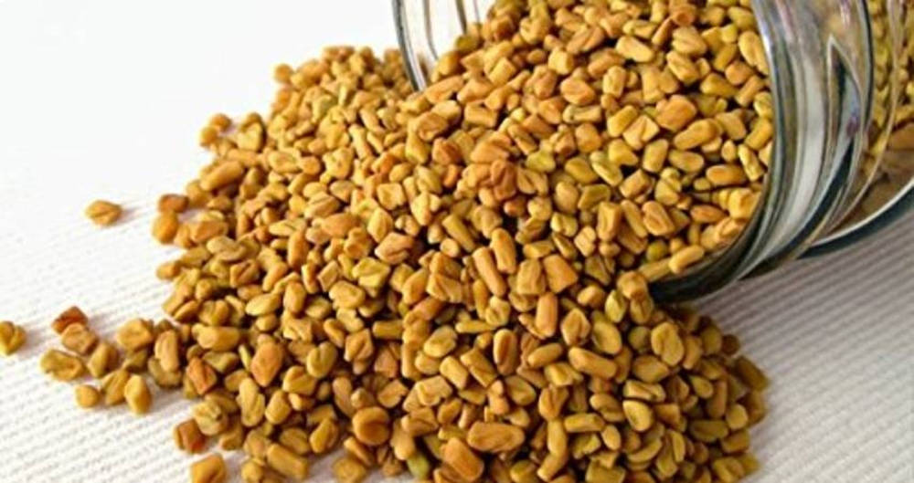fenugreek seeds, glass jar, rustic wooden table, SD Desktop Wallpaper