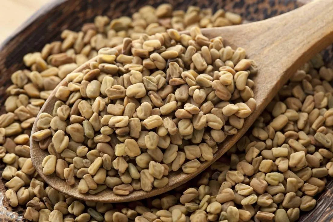 wooden spoon, fenugreek seeds, light brown, SD Desktop Wallpaper