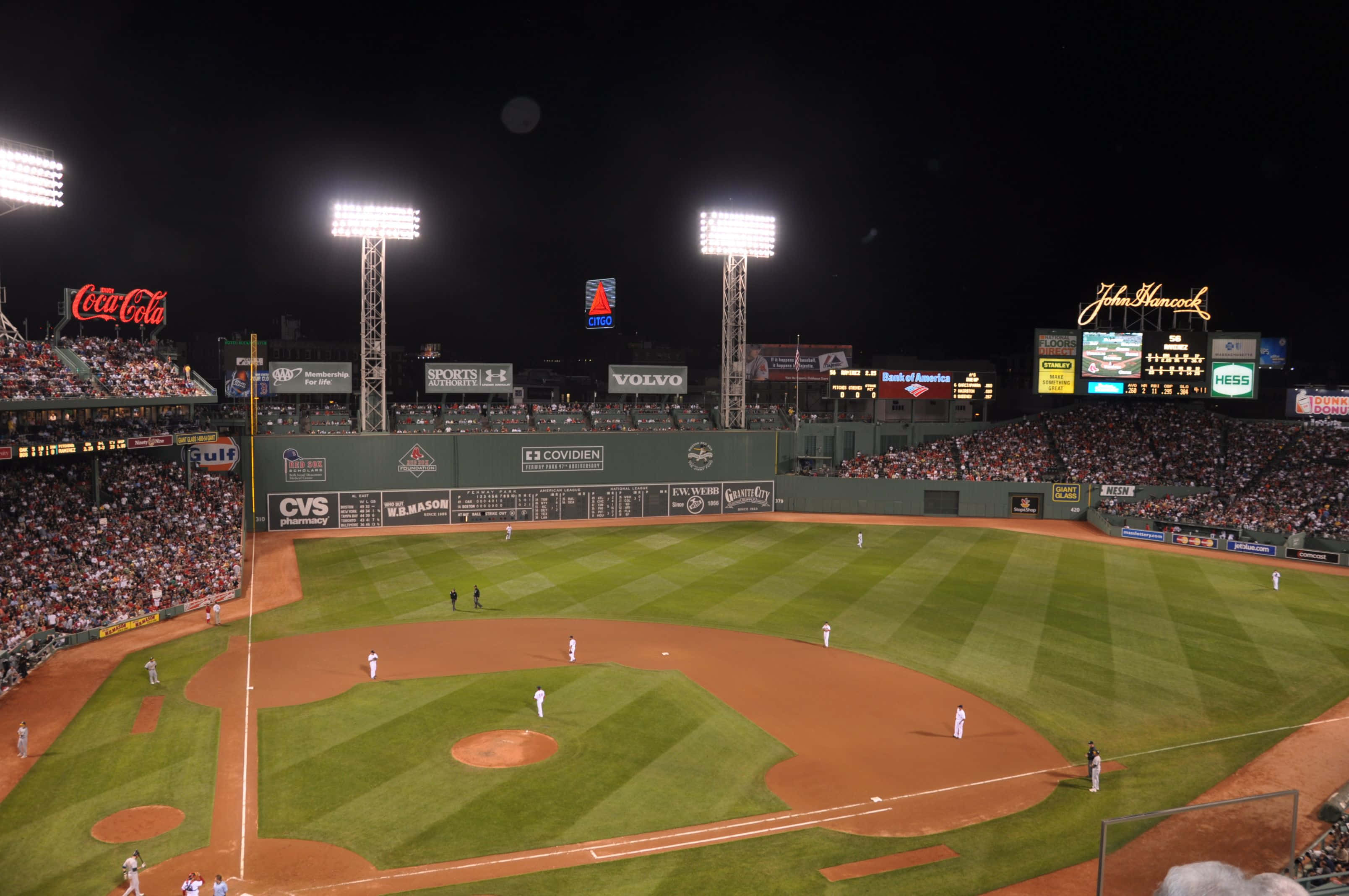 Fenway Park, night, baseball stadium, 2K Desktop Wallpaper