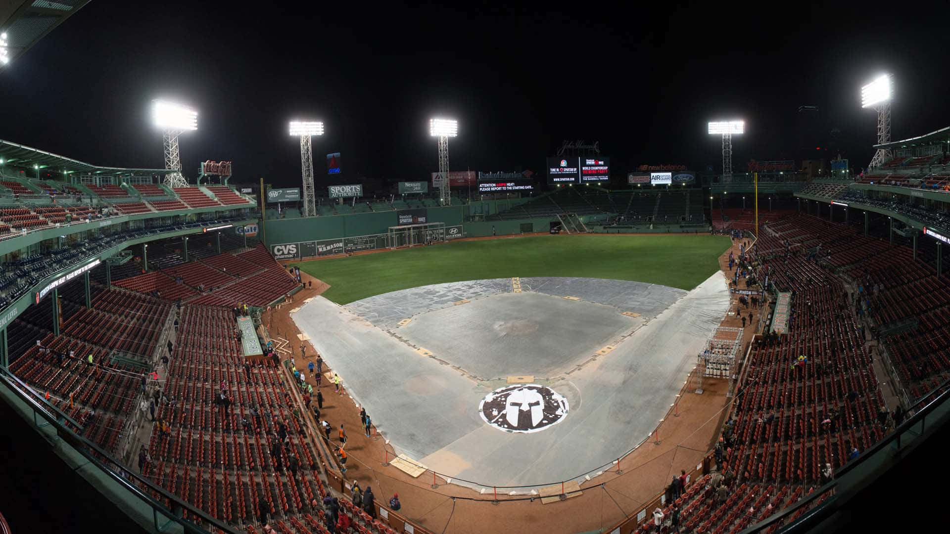 Fenway Park, 4K, night view, Full HD Desktop Wallpaper