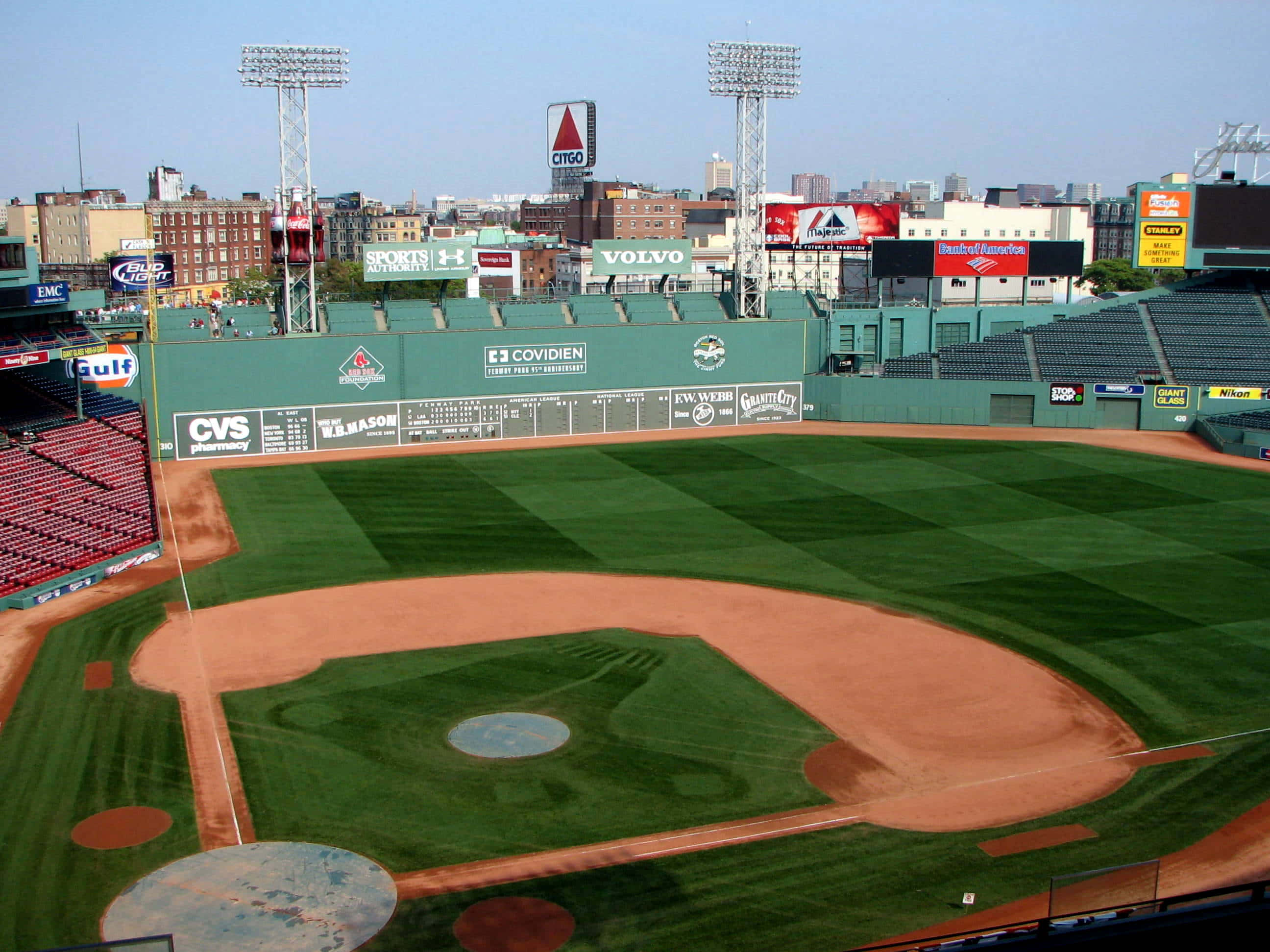 Fenway Park, 4K, green grass, 2K Desktop Wallpaper