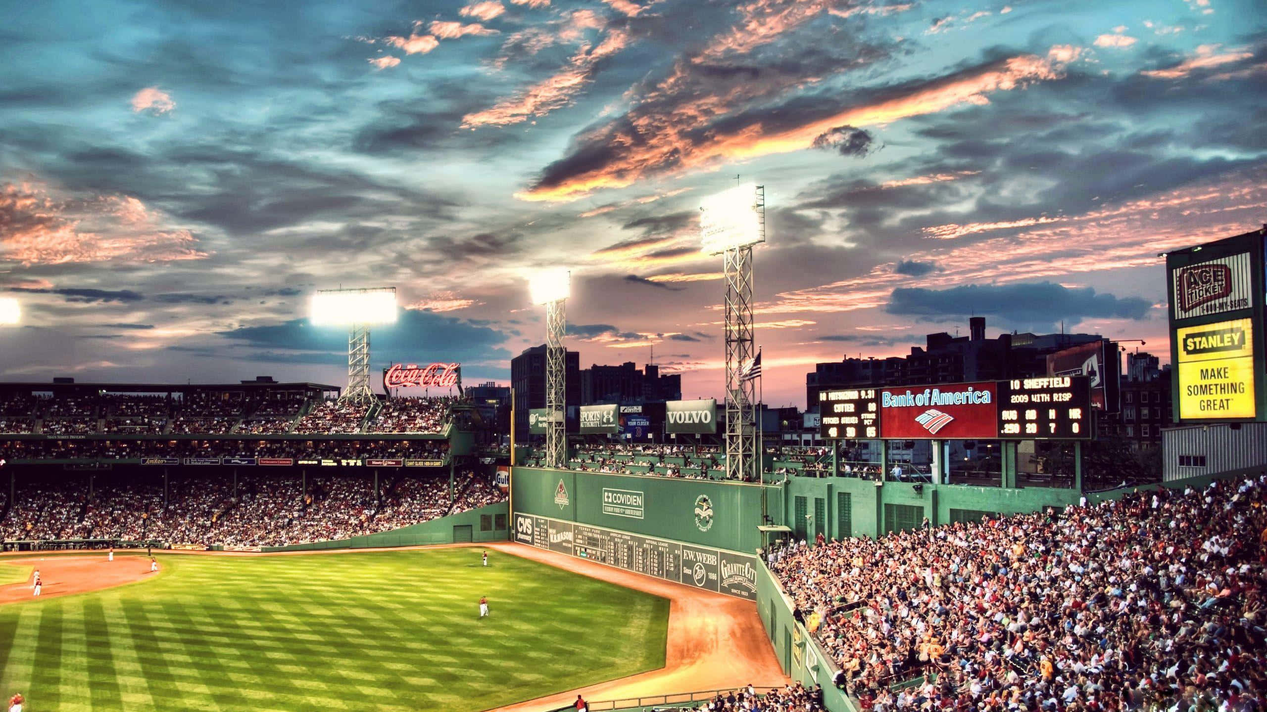 Fenway Park, sunset, baseball stadium, 2K Desktop Wallpaper