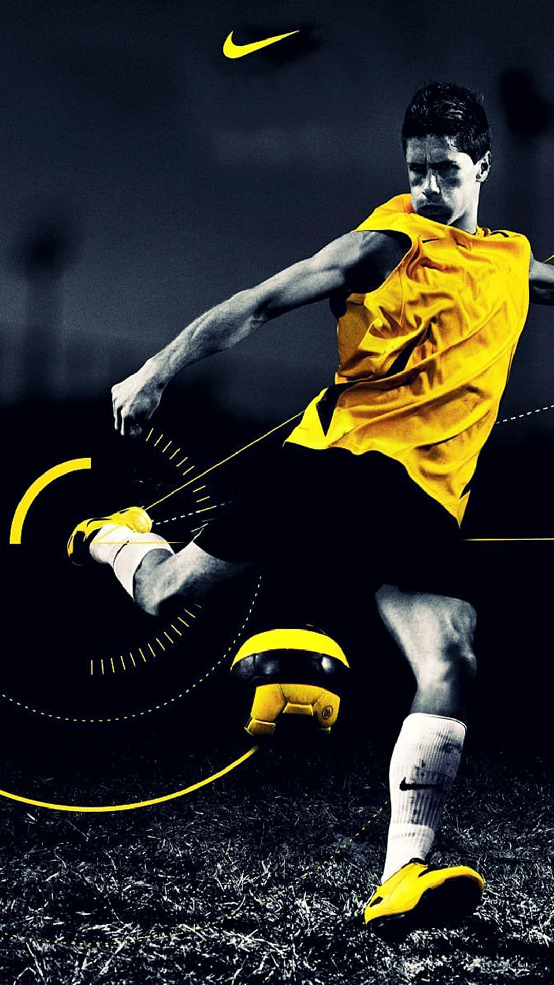 Fernando Torres, yellow jersey, dynamic motion lines, Full HD Phone Wallpaper