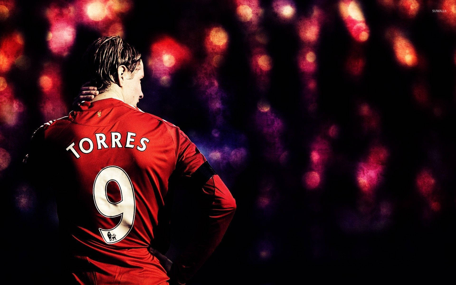 Fernando Torres, number 9, red jersey, Full HD Desktop Wallpaper