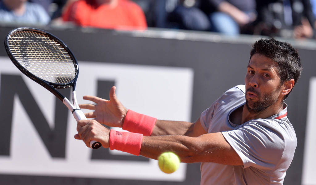 Fernando Verdasco, yellow ball, daytime match, SD Desktop Wallpaper