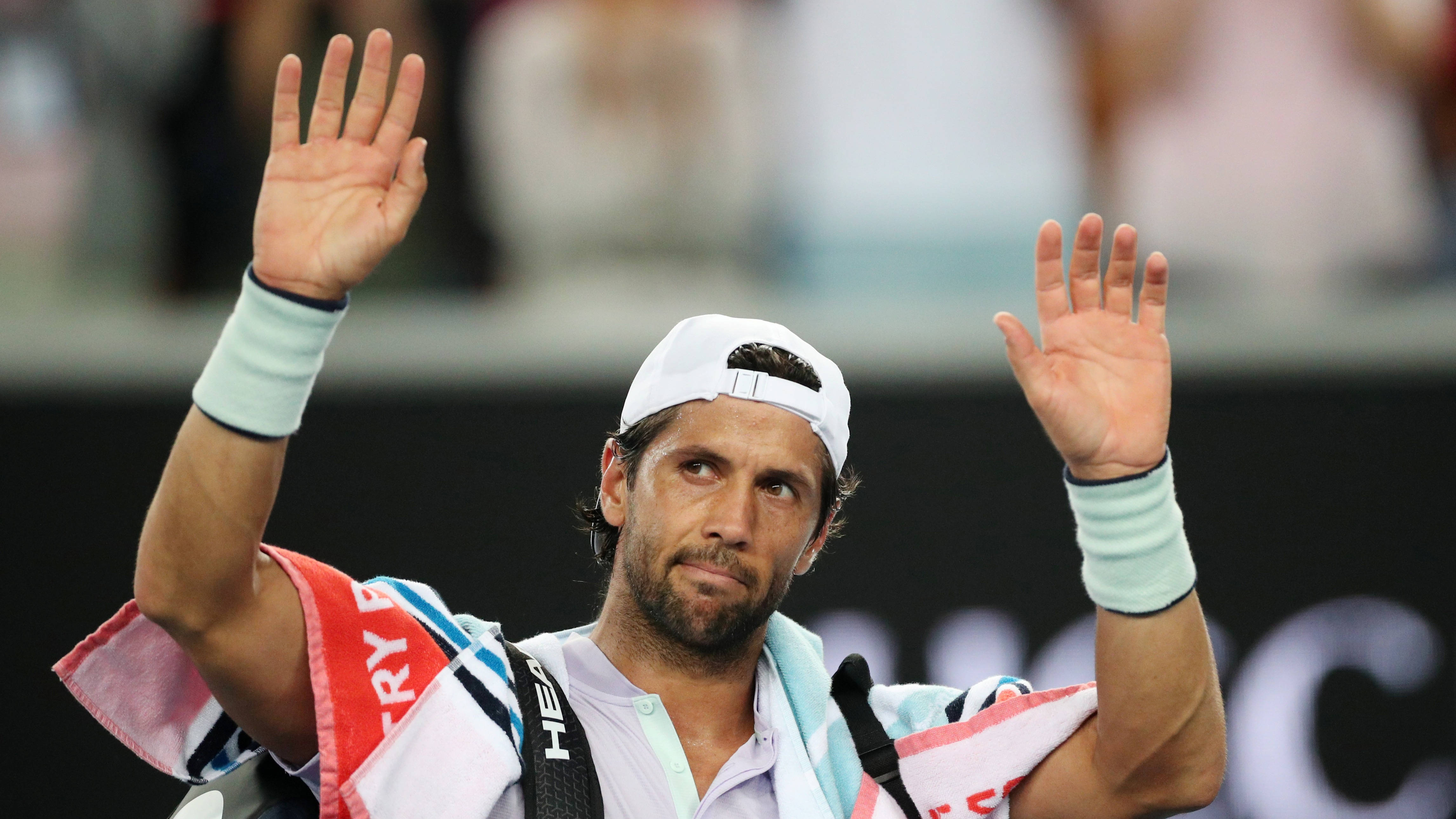 Fernando Verdasco, white cap, towel, 4K Desktop Wallpaper
