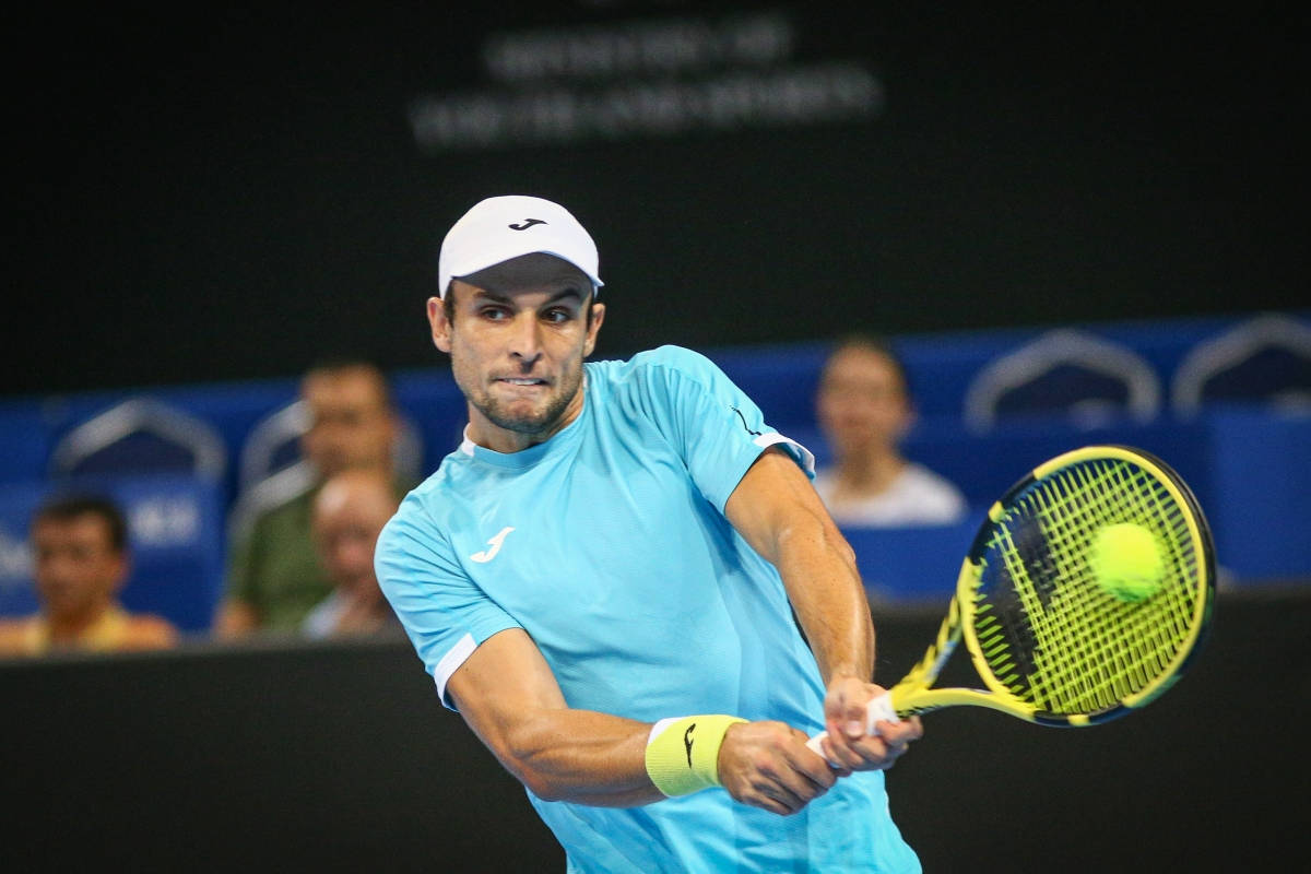 Fernando Verdasco, light blue shirt, white cap, SD Desktop Wallpaper
