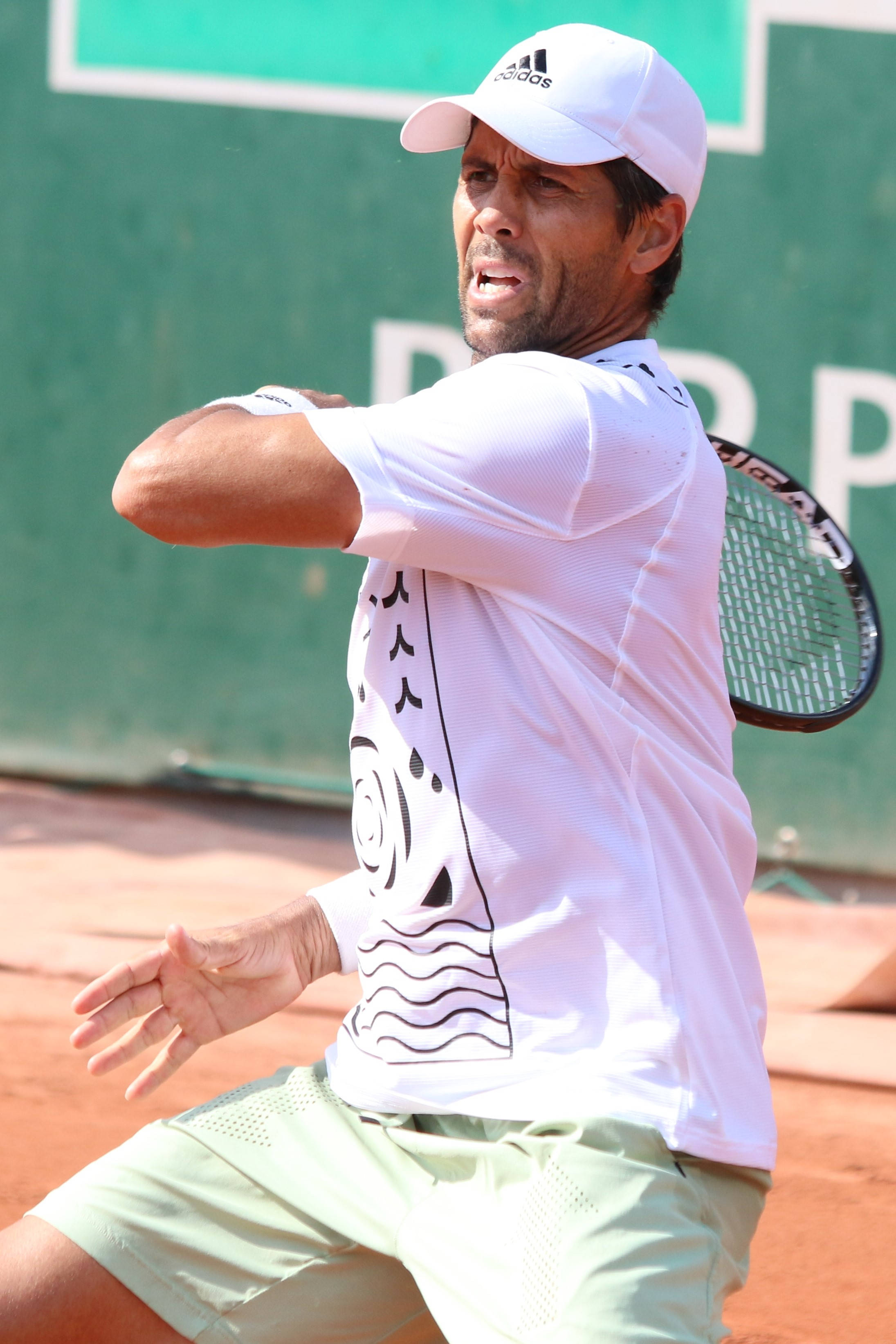 Fernando Verdasco, white gear, clay court, 2K Phone Wallpaper