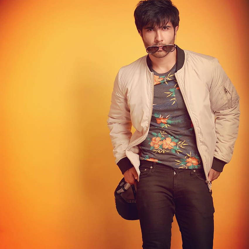 Feroz Khan, floral shirt, beige bomber jacket, SD Desktop Wallpaper