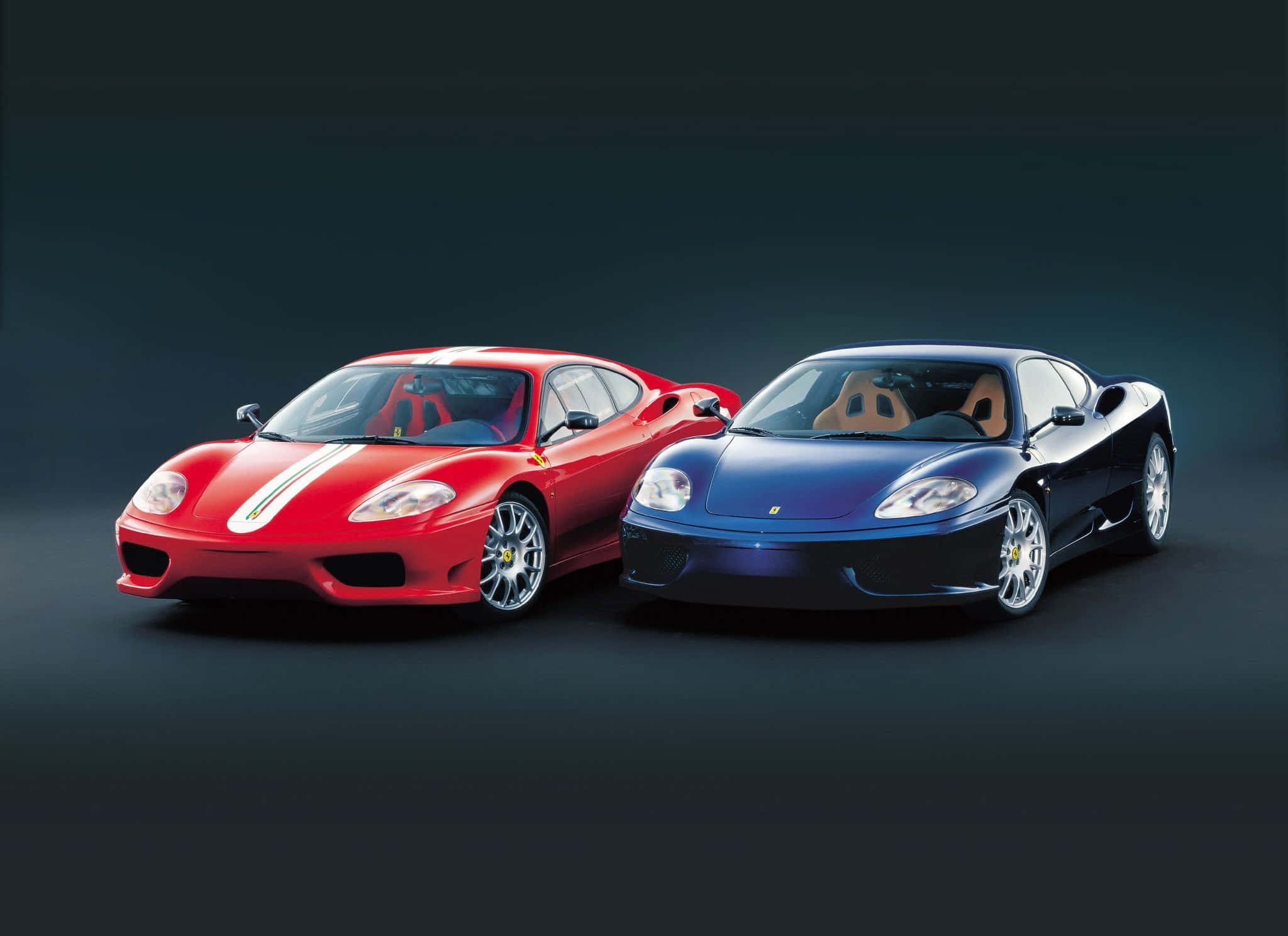 Ferrari 360 Modena, red, white stripes, Full HD Desktop Wallpaper