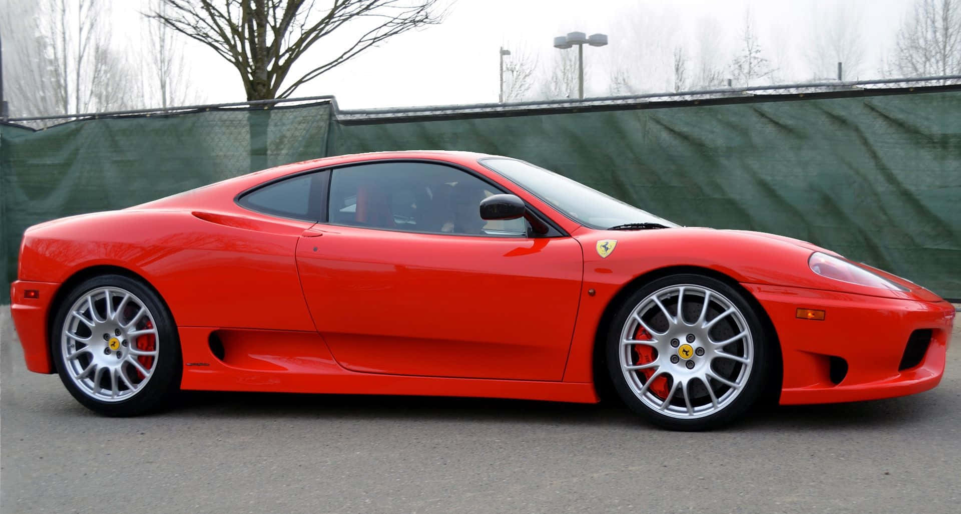 Ferrari 360 Modena, vibrant red, pavement, Full HD Desktop Wallpaper