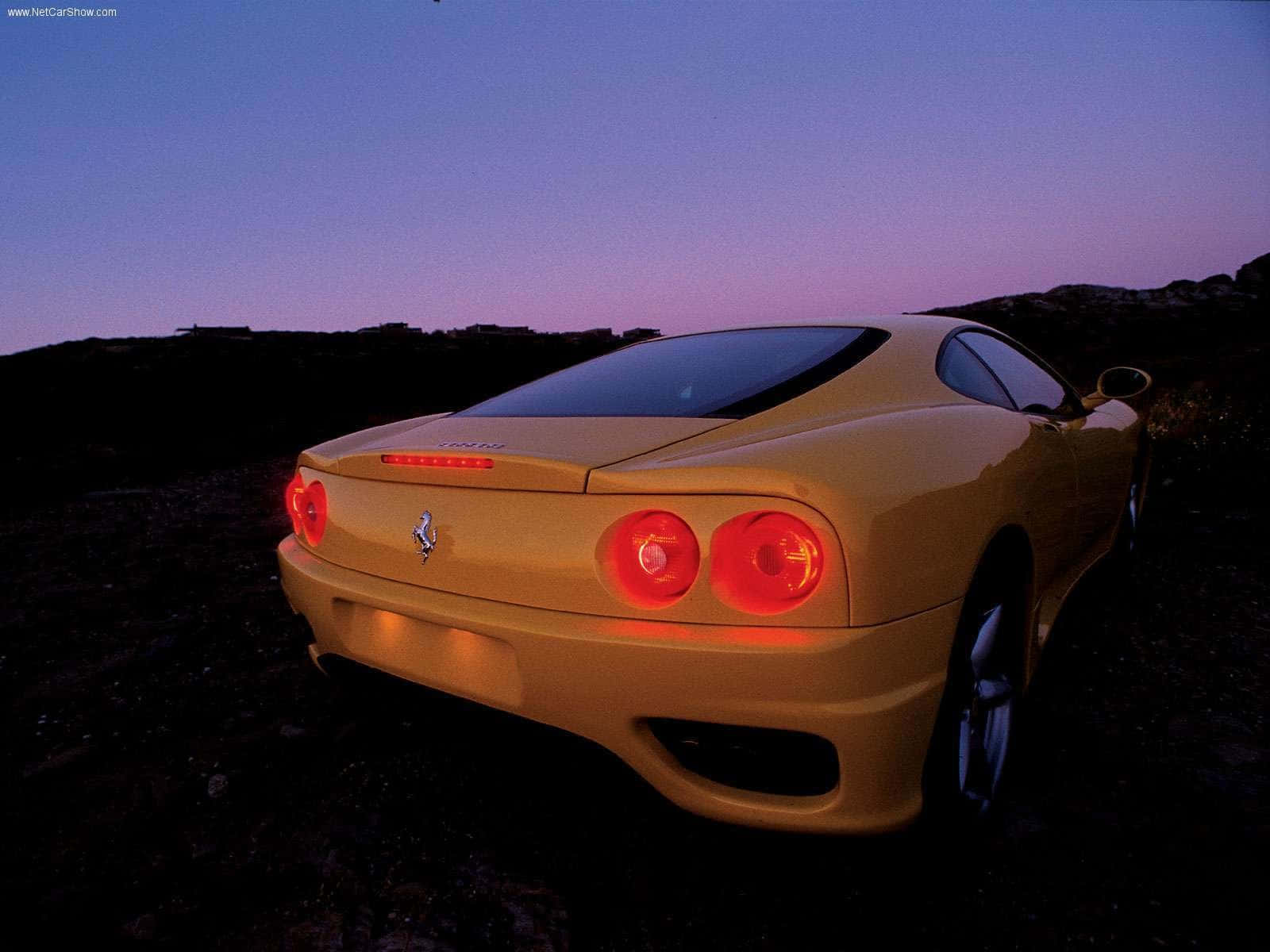 Ferrari 360 Modena, golden, red taillights, HD Desktop Wallpaper