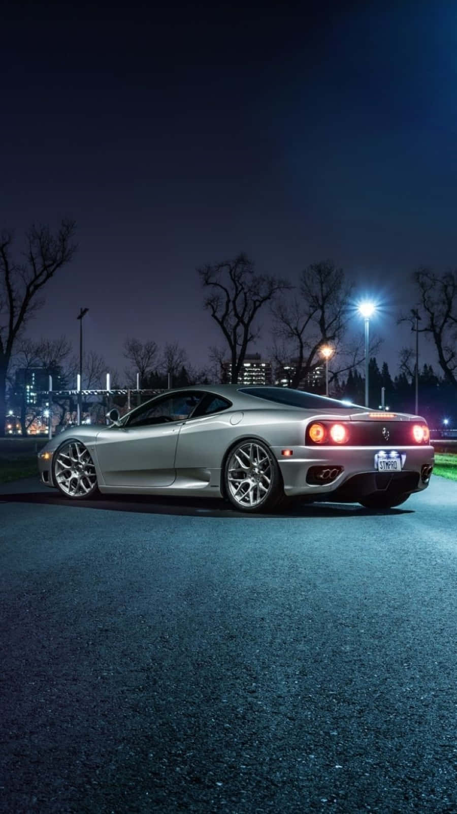 Ferrari 360 Modena, silver, night, HD Phone Wallpaper
