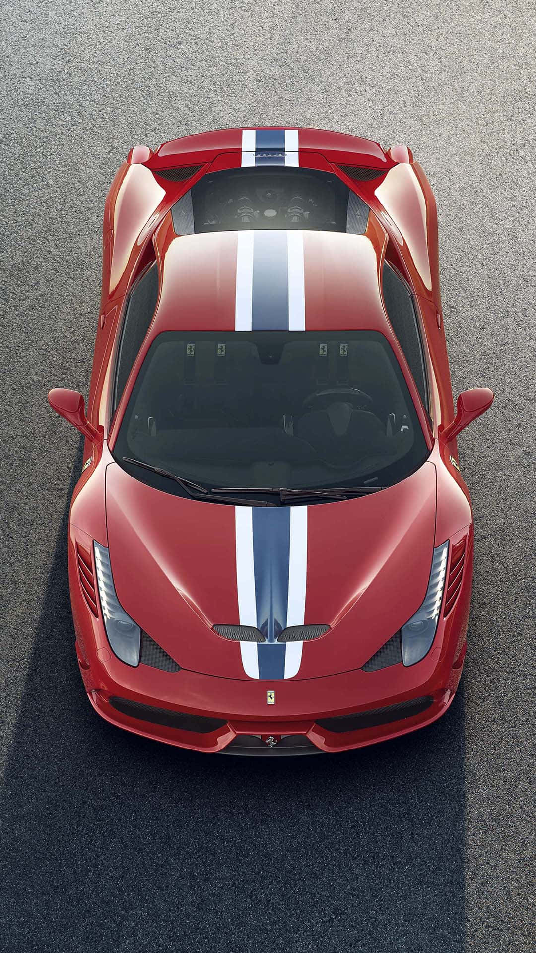 Ferrari 458 Speciale, red, blue and white racing stripes, Full HD Phone Wallpaper