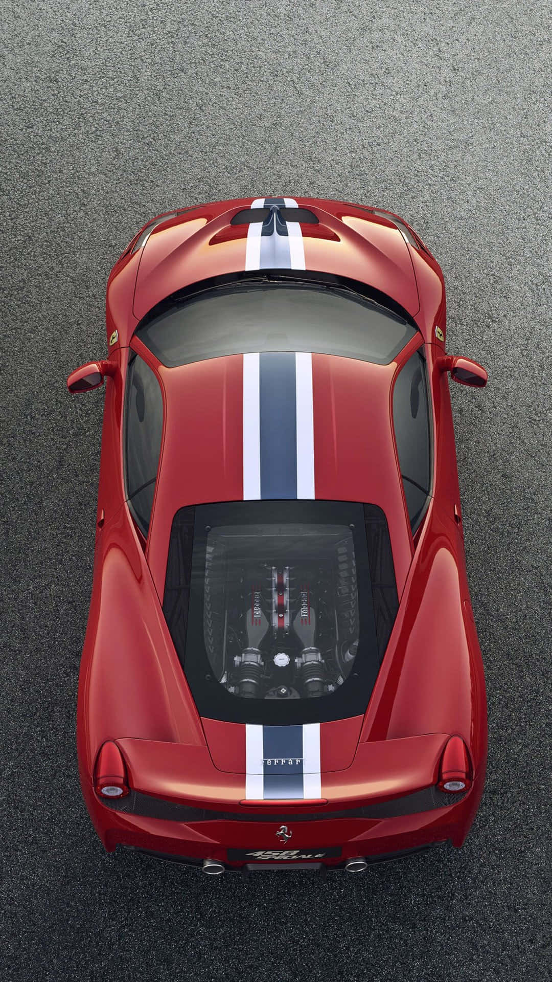Ferrari 458 Speciale, red, white and black stripes, Full HD Phone Wallpaper