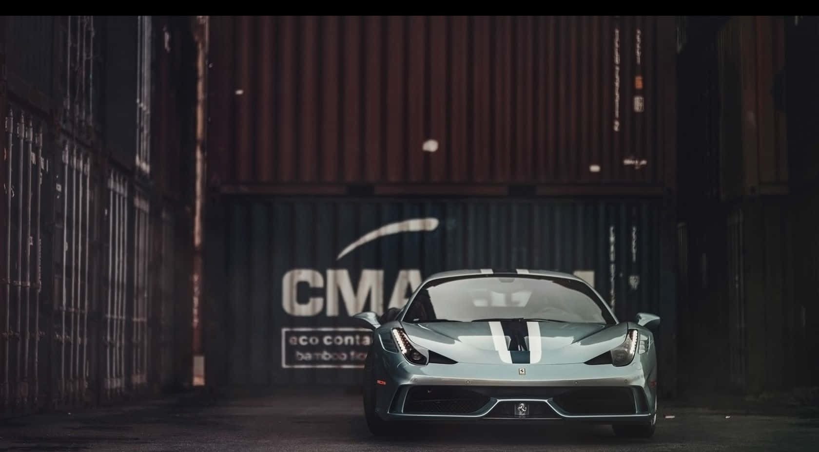 Ferrari 458 Speciale, silver, black racing stripes, HD Desktop Wallpaper