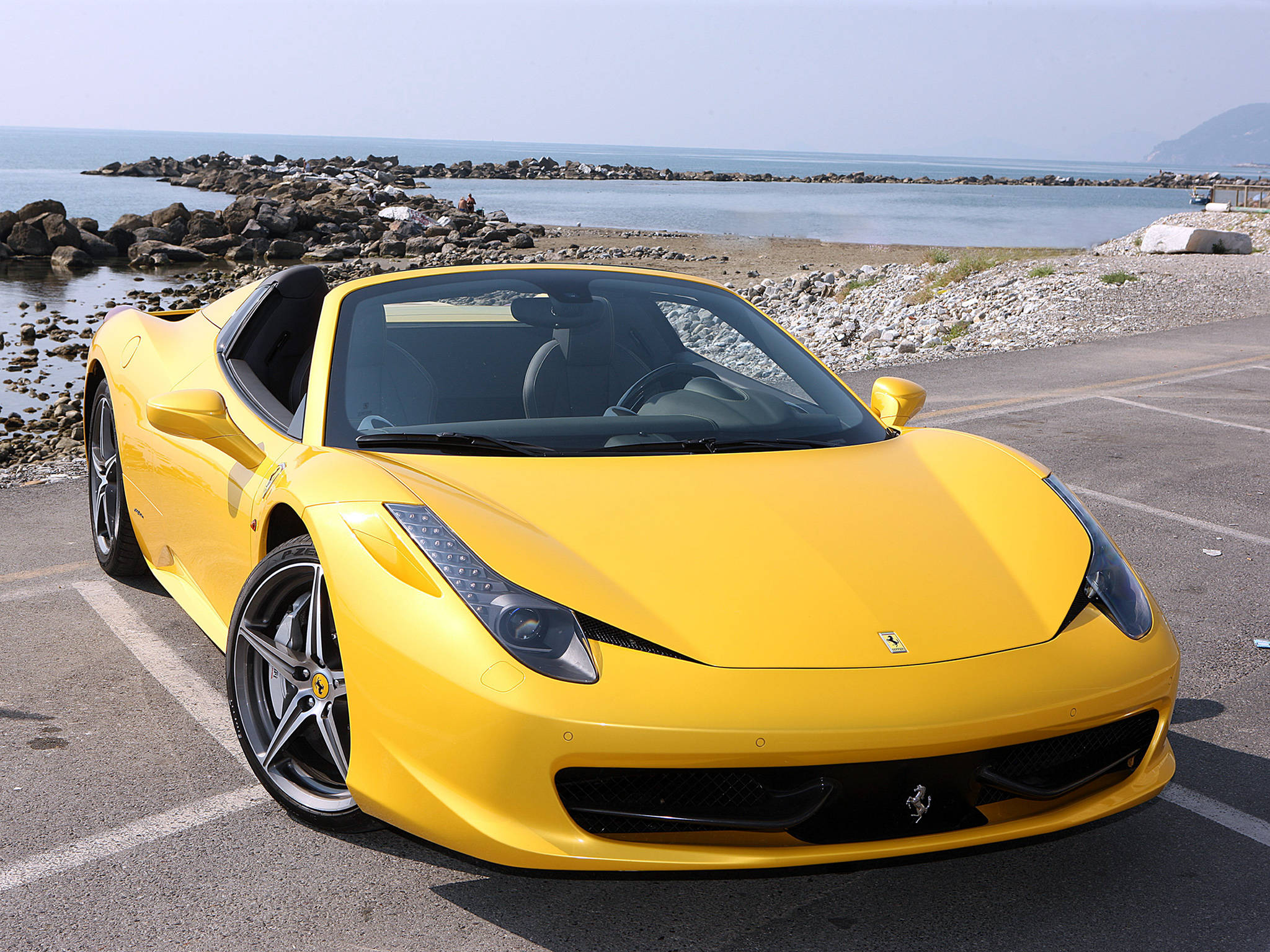 Ferrari 458 Spider, yellow, 2014, Full HD Desktop Wallpaper