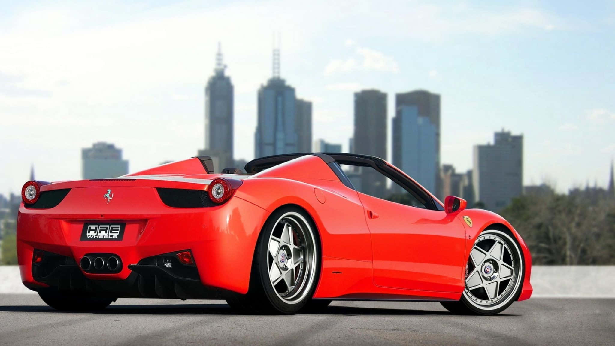 Ferrari 458 Spider, vibrant red, custom wheels, Full HD Desktop Wallpaper