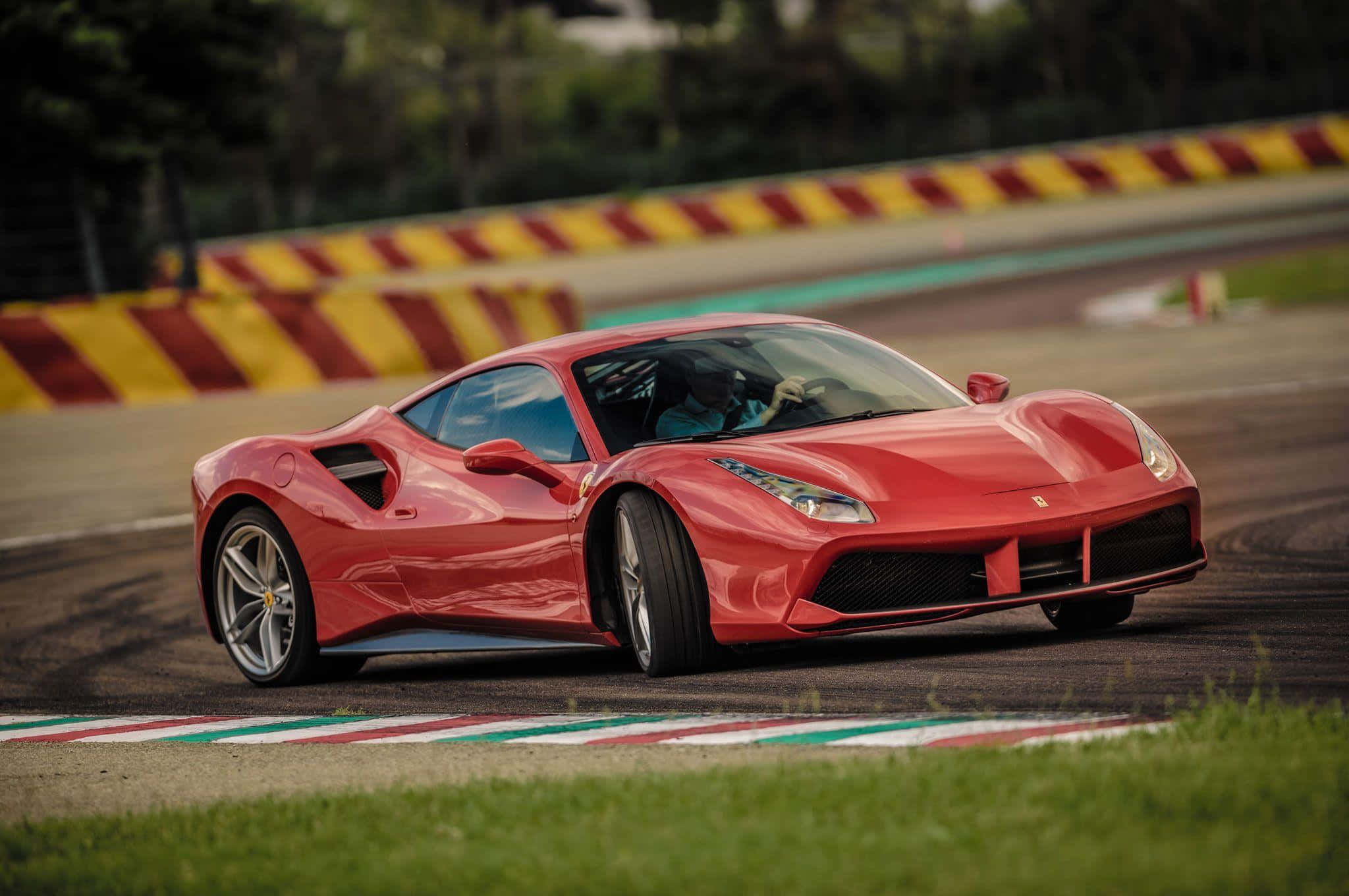 Ferrari 488 Spider, vibrant red, racetrack, Full HD Desktop Wallpaper
