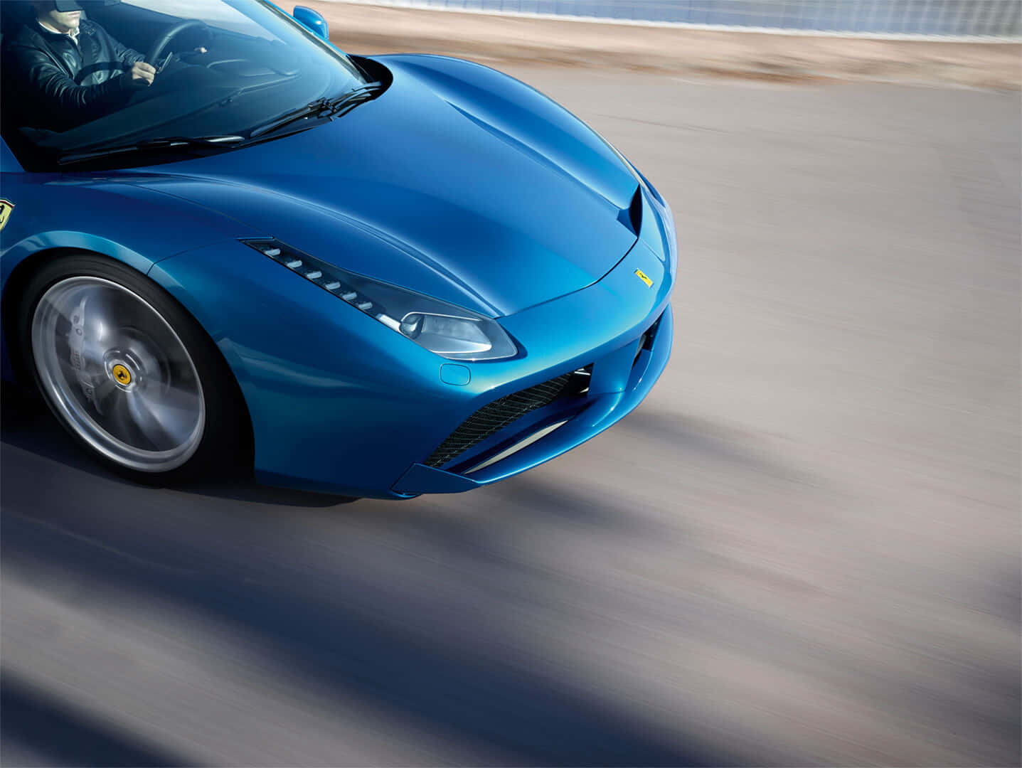Ferrari 488 Spider, vibrant blue, racetrack, HD Desktop Wallpaper