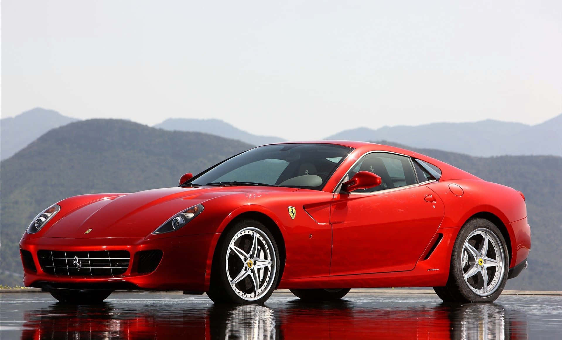 Ferrari 599 GTB Fiorano, vibrant red, glossy red, HD Desktop Wallpaper