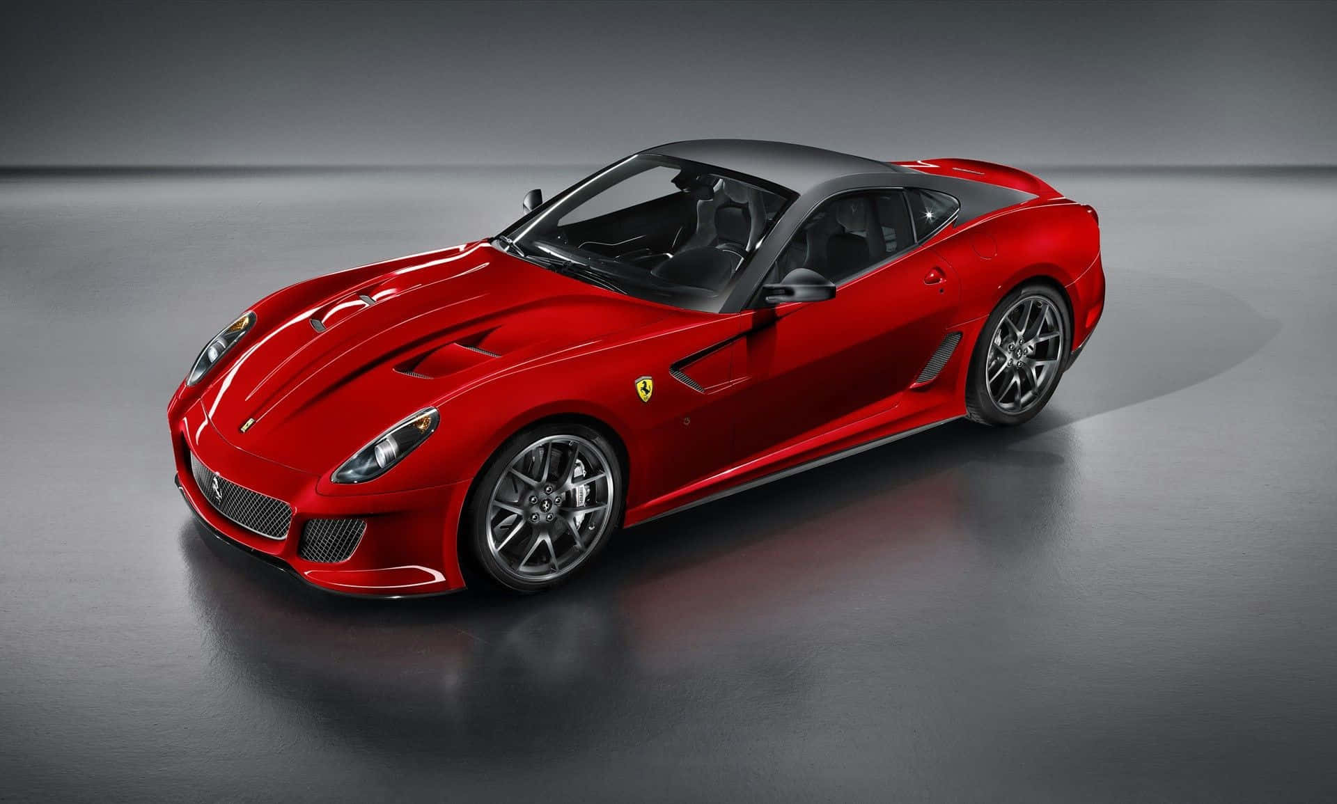 Ferrari 599 GTB Fiorano, glossy red, black accents, Full HD Desktop Wallpaper