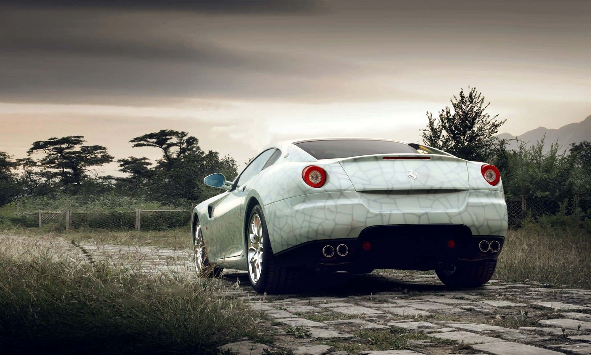 Ferrari 599 GTB Fiorano, white, cracked paint, HD Desktop Wallpaper