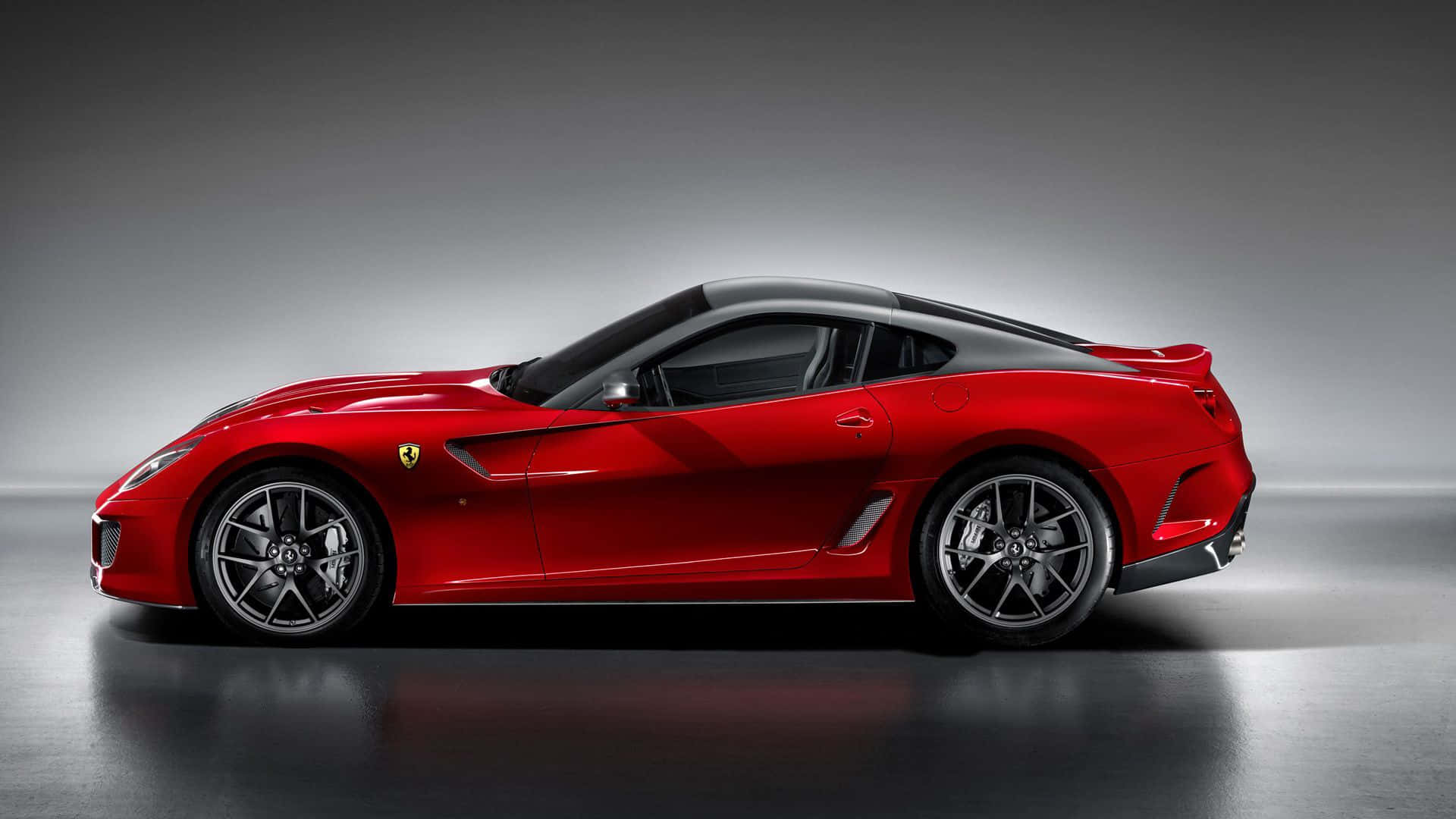 Ferrari 599 GTB Fiorano, red, black roof, Full HD Desktop Wallpaper