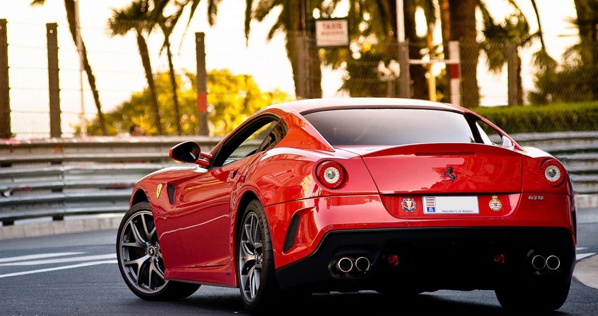 Ferrari 599 GTB Fiorano, glossy red, racetrack, HD Desktop Wallpaper