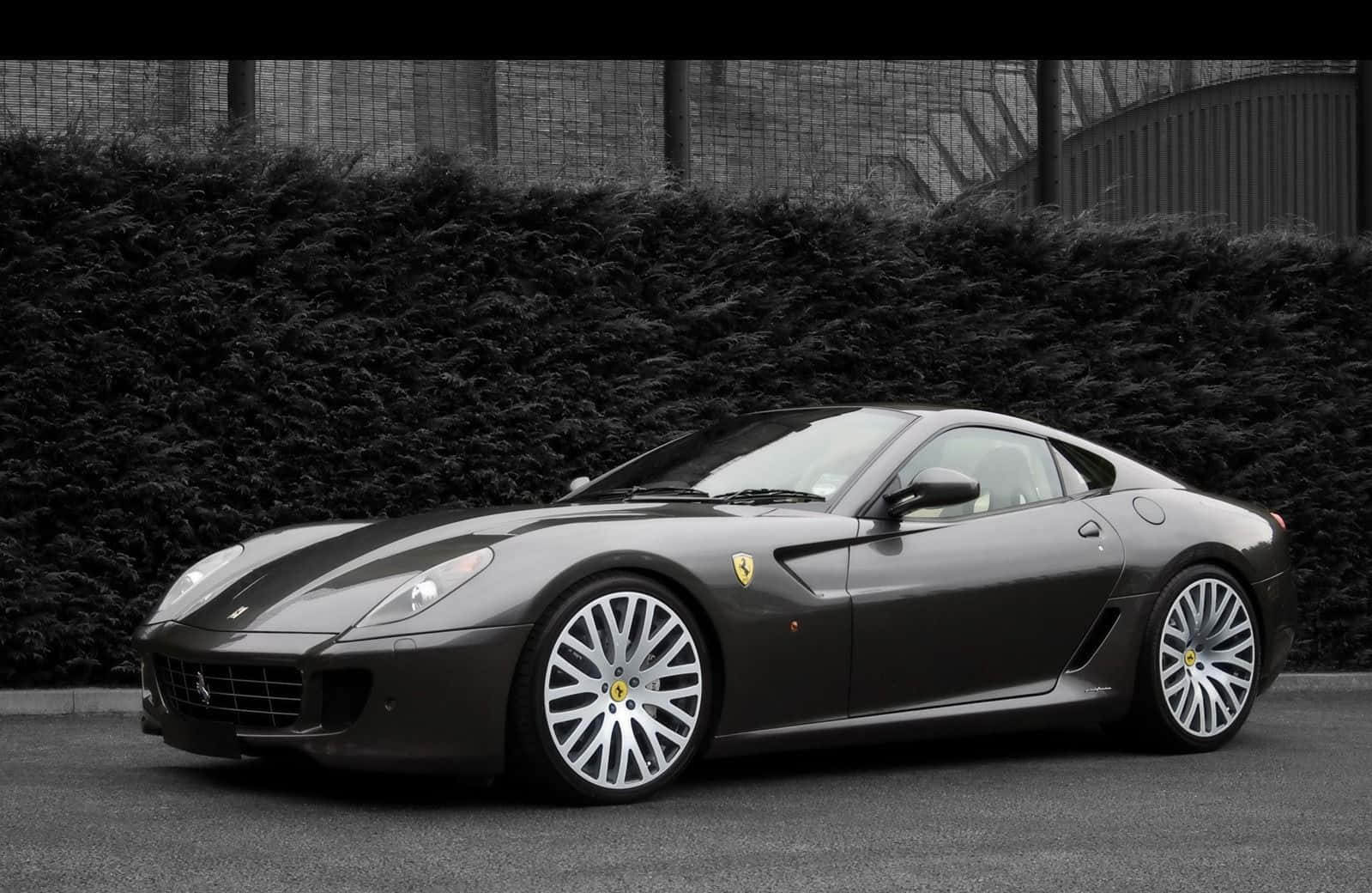 Ferrari 599 GTB Fiorano, dark gray, asphalt, HD Desktop Wallpaper