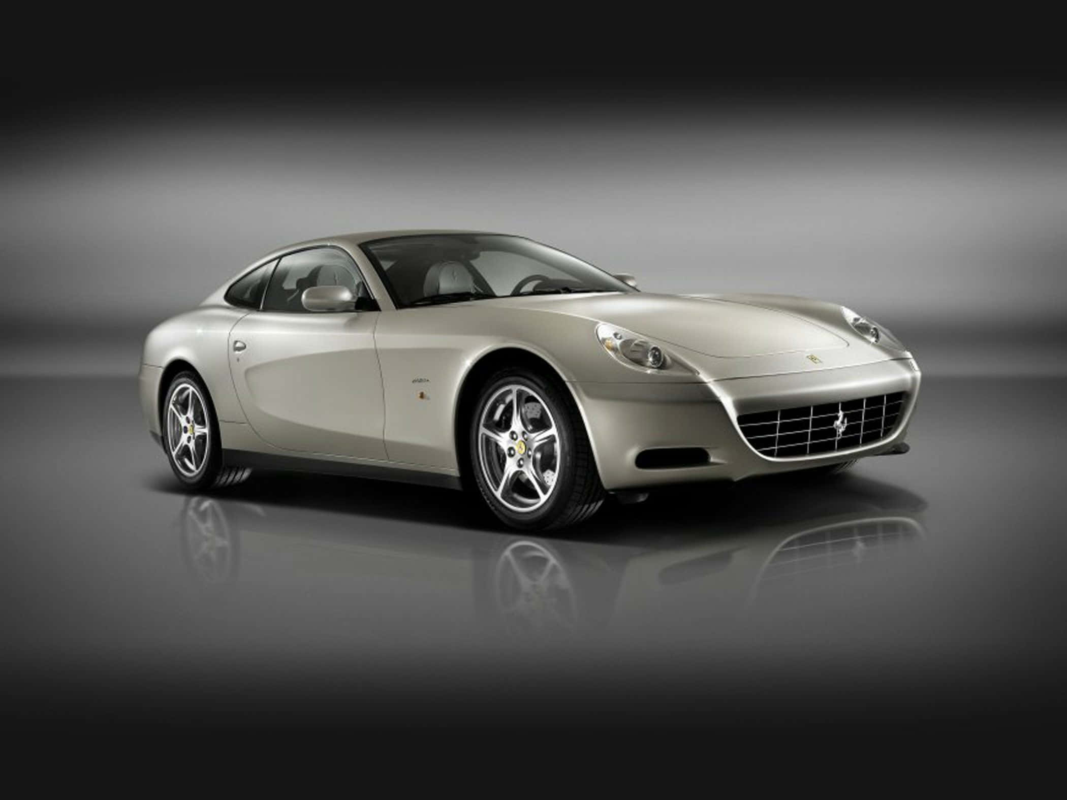 Ferrari 612 Scaglietti, silver, studio lights, Full HD Desktop Wallpaper