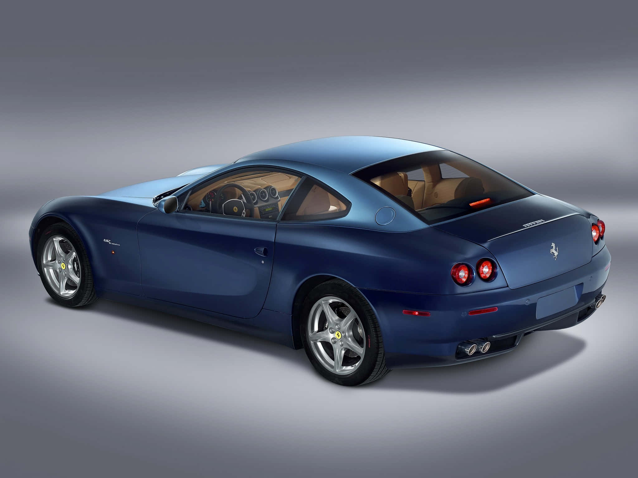 Ferrari 612 Scaglietti, blue, tan interior, Full HD Desktop Wallpaper