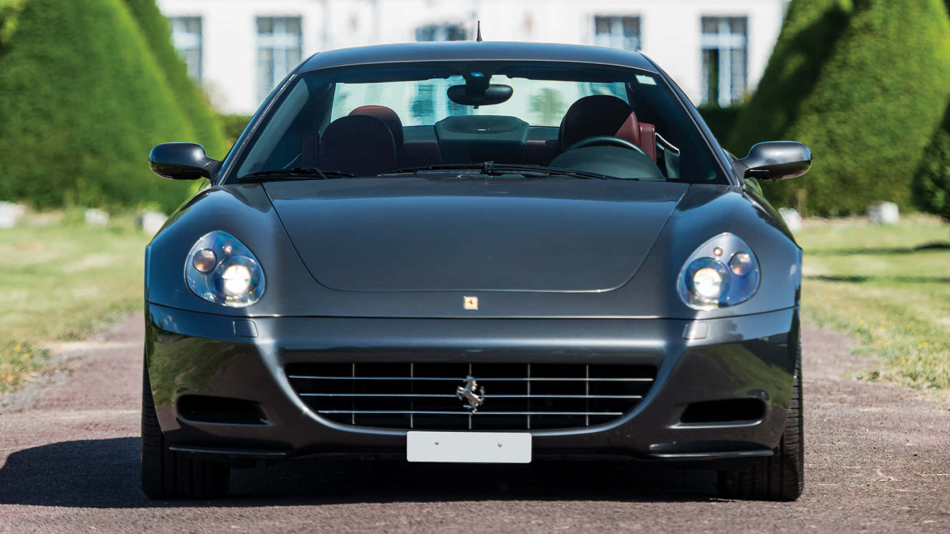 Ferrari 612 Scaglietti, matte black, gravel drive, Full HD Desktop Wallpaper