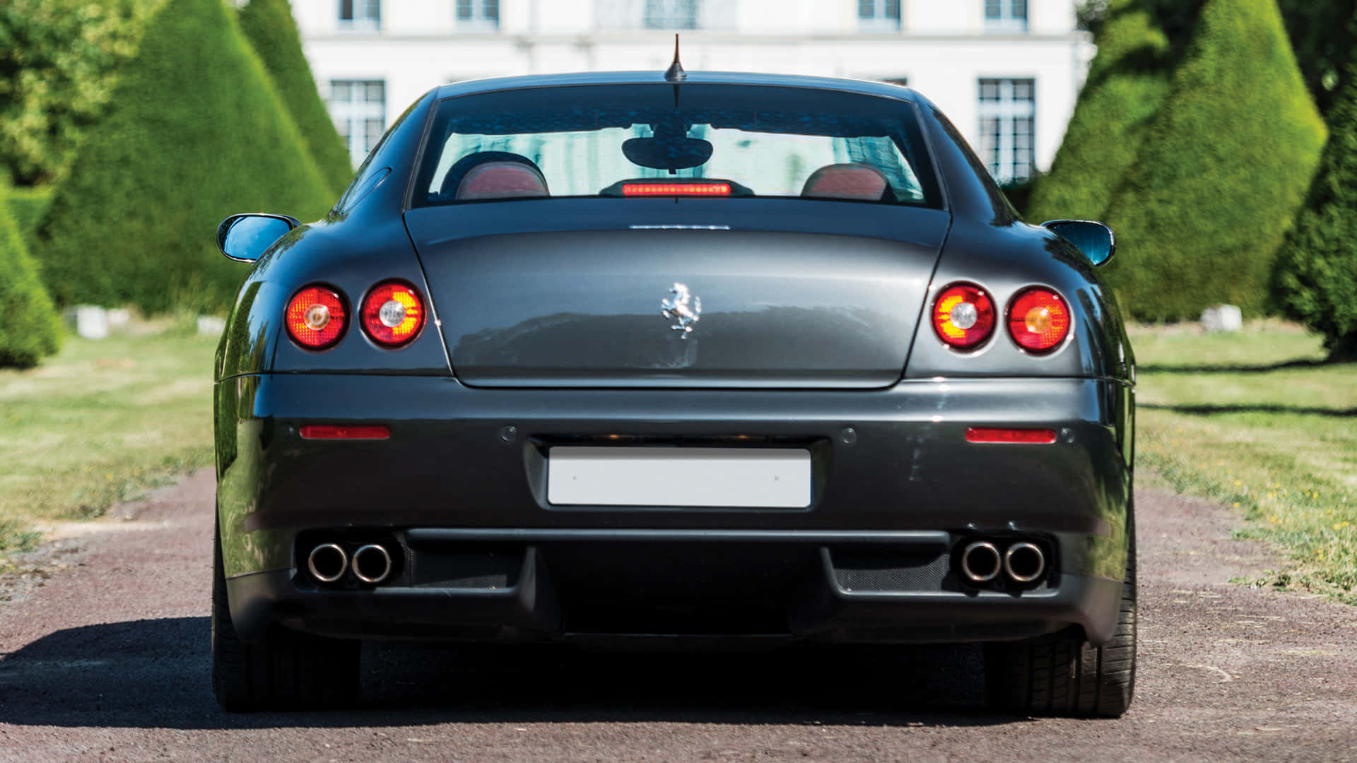 Ferrari 612 Scaglietti, black, gravel path, Full HD Desktop Wallpaper
